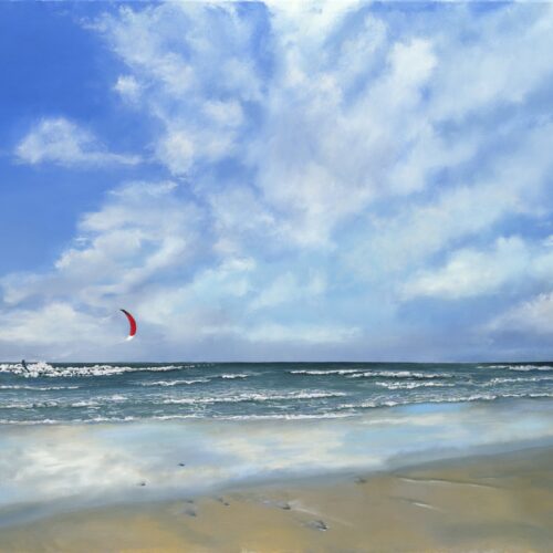 Kite Surfer, a studio painting by Judy Salinsky