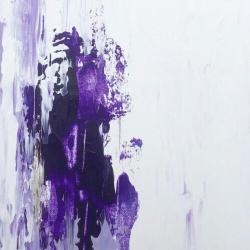 Purple Rain, an abstract painting by Judy Salinksy