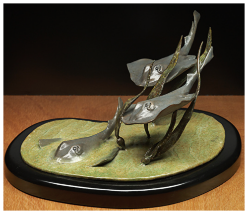 The Trio Stingrays, a sculpture by Judy Salinsky
