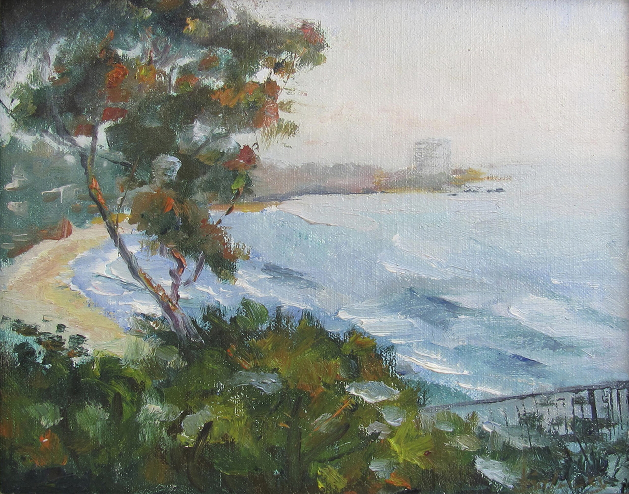 La Jolla Shores, a plein-air painting by Judy Salinsky